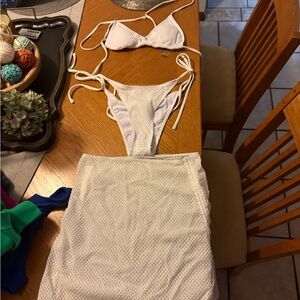 White Crochet Bikini Set